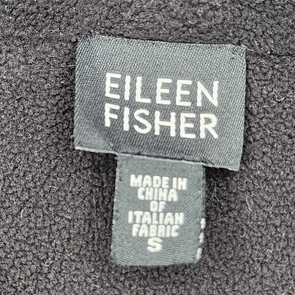 Eileen Fisher Long Black System Cotton Blend Zipper Jacket Coat Size Small - Picture 2 of 4